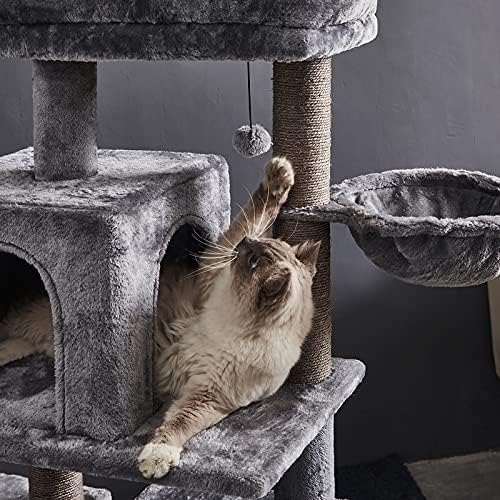 45 סנטימטרים רב-רמת חתול מגדל, חתול מגדל, גדול חתול עץ, עם ערסל & סיסל-מכוסה מגרד הודעות, 2 יוקרה
