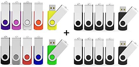 10 יחידים צבעוניים 2 ג'יגה -בייט USB 2.0 כונני פלאש ו 10 יחידות שחור 2 ג'יגה -בייט USB 2.0 כונני