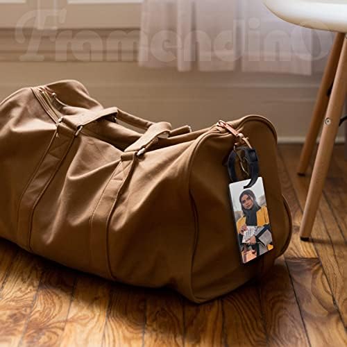 Framendino, 10 חבילות סובלימציה תגי מזוודות ריקים עם רצועות העברת חום כפול דו צדדי ריק DIY תגי מזהה נסיעה