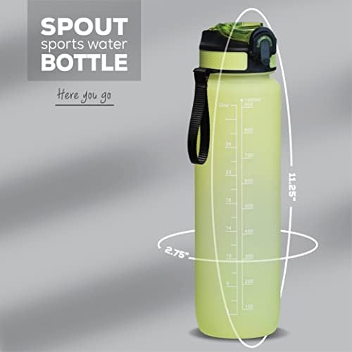 יש לך בקבוק מים מוטיבציוני חי זה עם סמן זמן, בקבוק מים 32 גרם, בקבוק מים ספורטיביים עם זרבובית, השג הידרציה לכל