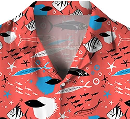 BMISEGM חולצות חוף קיץ לגברים דפוס מזדמן לגברים חוף חוף כפתור שרוול קצר למטה שמלת וינטג 'קובנית ריון
