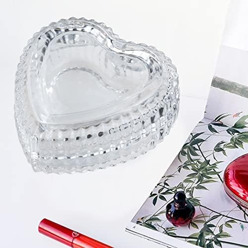פארטי קריסטל זכוכית לב בצורת תיבת אחסון עם מכסה תכשיטי מגש דקורטיבי מתנות לילדים סוכריות תיבה