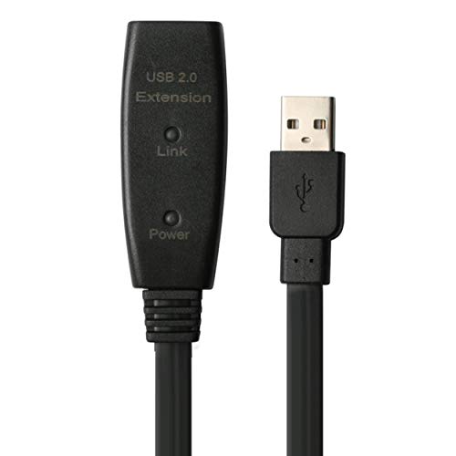Mutecpower 16.5ft Ultra שטוח USB 2.0 כבל זכר לנקבה עם ערכת שבבים - כבל הכבלים הפעיל של USB כבל משחזר