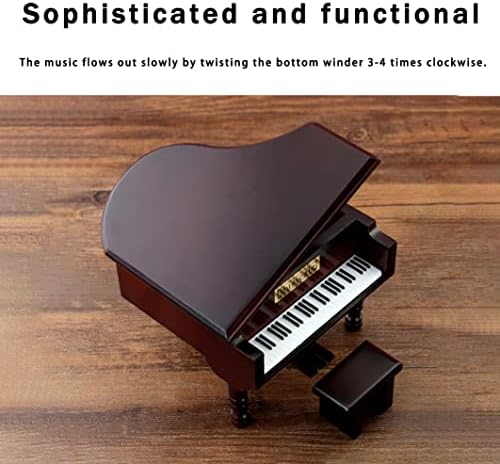 קופסת מוסיקה מיוערת של קוידמוס, פסנתר מיני עץ, קופסת מוסיקה בצורת פסנתר מפואר קופסת מוסיקה לפסנתר