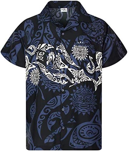 חולצה הוואי המלך קמהה לגברים כפתור מזדמן פאנקי למטה יוניסקס מקצר מאוד יוניסקס מאורי