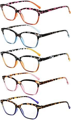כוורן 5 חבילה קריאת משקפיים נשים חתול-עין קוראי אופנתי צב קריאת משקפיים +1.50