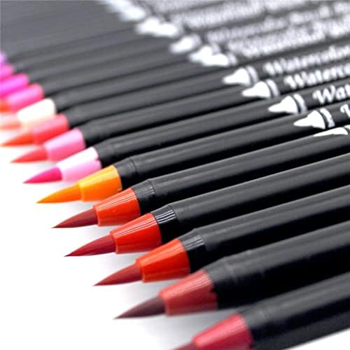 Lukeo 120 צבעים עטים בצבעי מים הגדרת קצה כפול מברשת עט עט לציור ציור ציוד אמנות קליגרפיה צביעה