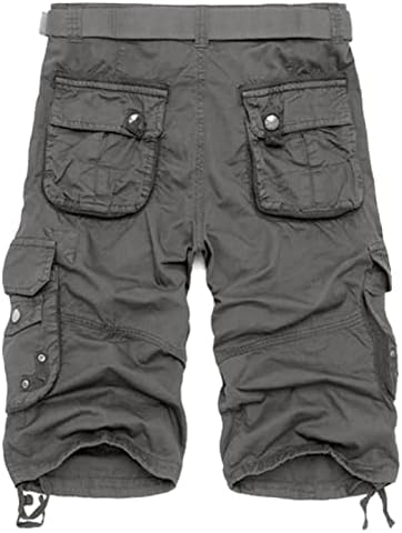 מכנסיים קצרים בכיס רב -משקל של גברים קמו CAMO רגוע בכושר מכנסי מטען חיצוניים מכנסי כותנה קצרים
