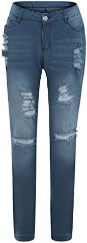 אתקיה זמן ודרך מכנסיים אופנה נשים של אמצע מותן כפתורי ג 'ינס מכנסי עיפרון ארוך מכנסיים מכנסיים מיני ז'