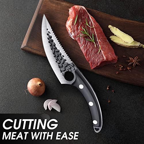 הוסק ויקינג סכין איש מערות סכינים-יד מזויף בשר קופיץ חד קצבים סכין עבור בשר חיתוך יפני סכין עם נדן זמירה