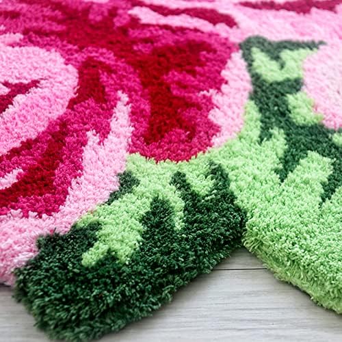 אוקלר שטיחי אמבטיה ורדים ורודים לחדר אמבטיה שאינו מחליק שטיח מטבח סופג שטיחים שטיחים אזור פרחים