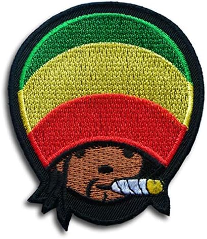 Verani reggae ג'מייקה ילד ברזל רקום על תיקון oi ska ska עשב סיר מריחואנה עלה קעקוע קעקוע סמל Jaxx Lion of יהודה