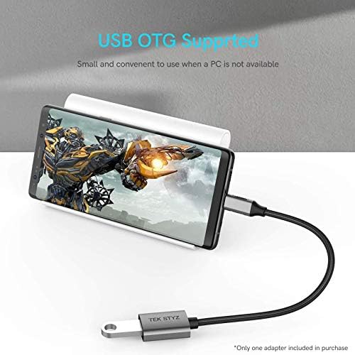 מתאם Tek Styz USB-C USB 3.0 עובד עבור HTC 10 EVO OTG Type-C/PD זכר USB 3.0 ממיר נקבה.