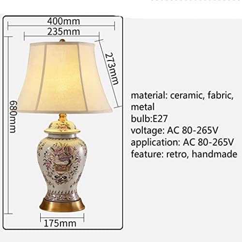 ארץ ZHYH אירופית קרמיקה פשתן שולחן מנורת סלון קלאסי עיצוב חתונה לחדר שינה אור שולחני גדול