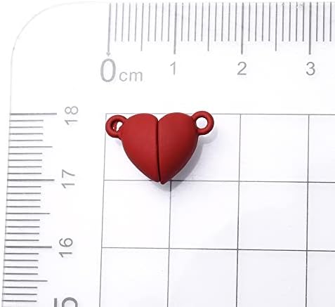 10 זוגות לב בצורת מגנטי נועלים עבור תכשיטי עשה זאת בעצמך בעבודת יד אביזרי אבזם ממיר עבור צמיד שרשרת כסף