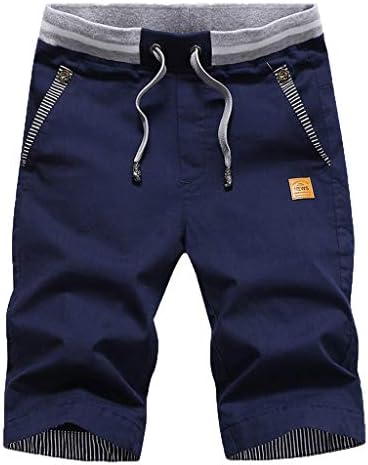 מכנסי טיול ספורטיביים SEZCXLGG מכנסיים כותנה קצרים כותנה צבע רחבי מכנסיים קצרים לגברים רופפים מכנסי