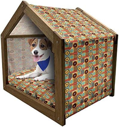בית כלבי עץ מופשט של אמבסון, עיגולים קטנים ומעורבים נקודות מנקדות גיאומטרית גאומטרית גוון גרפי פשטני סגלגל,