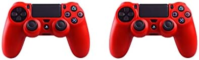 בקר מיקרו PS4 מגן על כיסוי עור סיליקון מכסה שרוול שרוול כיסוי החלקה צבע אדום