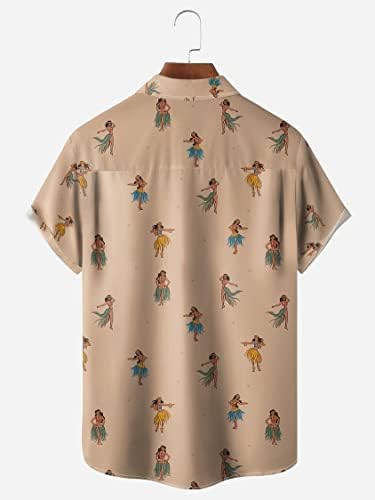 חולצות הוואי של Gioshopxi לגברים כיס חזה כיס חזה שרוול קצר כפתור מזדמן חולצת חולצה חופשה חולצות קיץ