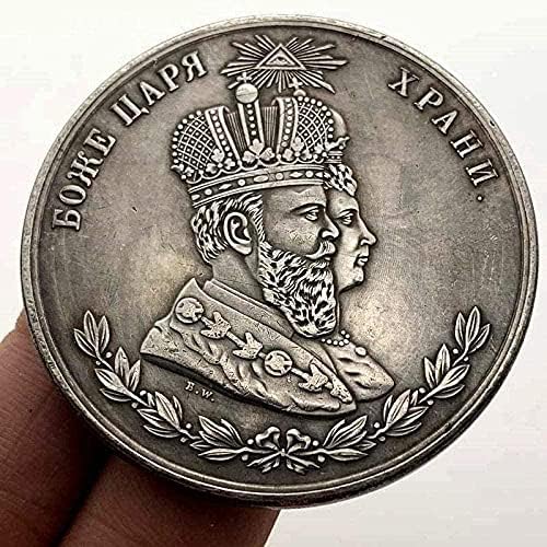 1883 בונים חופשיים רוסיים שמיים פליז עיניים ישן מלאכת מדליית כסף ישנה 45 ממ מטבע כתר נחושת מטבע קישוטי עותק להנצחה
