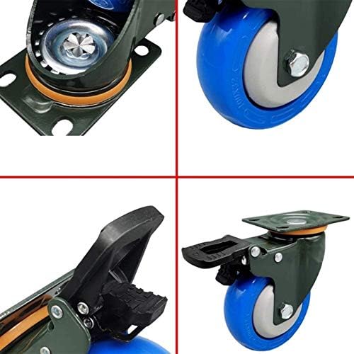גלגלי גלגלים של GMLSD, 4PCSNITURE SWIVERES כבד דיוורור גלגלים תעשייה עם בלמים קיבולת עומס 640 קג/מסתובב+בלמים/5