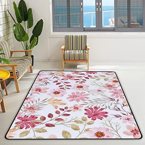 זוחל שטיח מקורה משחק מחצלת צבעי מים פרחוניים לסלון חדר שינה חינוכי חינוך חינוכי שטיח שטיח 63x48 אינץ