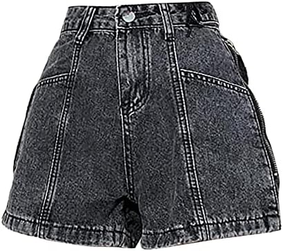 מכנסיים קצרים של yubnlvae לנשים ג'ינס מותניים גבוהים מתאימים רופפים קלאסיים עם כיסים מכנסיים קצרים