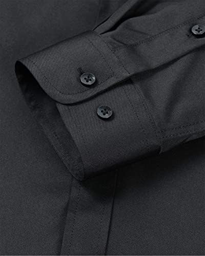 Alimens & Gentle גברים עדינים שחולת צווארון חולצות קמטים קמטים שרוול ארוך בחינם כפתור צווארון