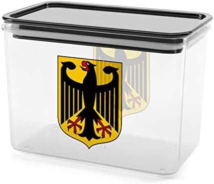 מעיל הנשק של גרמניה מיכל אחסון מזון מפלסטיק קופסאות אחסון ברורות עם מכסה חותם