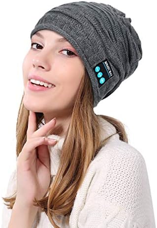 כובע Bluetooth Beanie כובע מוסיקה אלחוטית אוזניות לחג המולד לגברים נשים נוער, מיקרופון מובנה