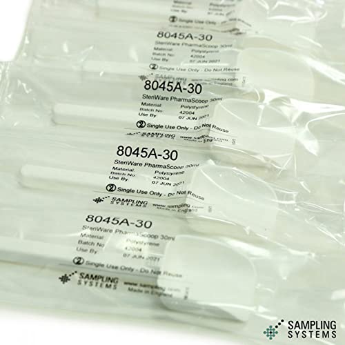 מערכות דגימה 8045A-500s Steriware Pharmascoop לבן חד פעמי, מדרגה מראש, 500 מל קיבולת