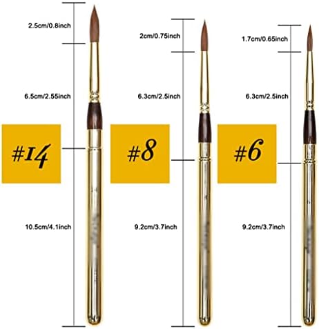 Czdyuf 3 PCS נסיעות שיער מברשות צבעי מים, מברשת צבע אמן לצבעי דיו צבעוניים ציור גואש