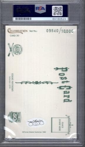 אדי מת'וס חתום ביד היכל התהילה פרז סטיל קלף בראבס PSA Slabbed - כרטיסי חתימה עם חתימות של בייסבול
