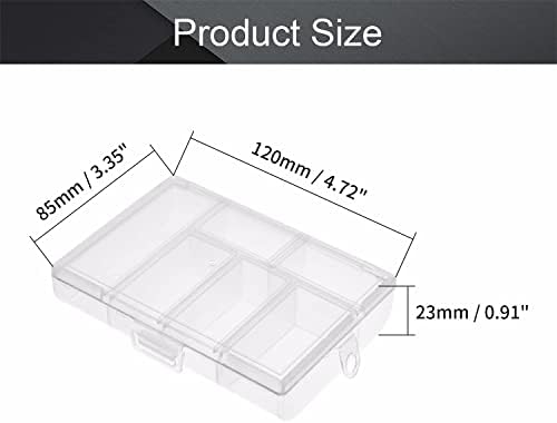 קופסת מארגן מיתרי פלסטיק של יוטגוס עם מחלקים, 4.72x3.35x0.91 אינץ ', 6 מיכלי אחסון מלאכה של MPARTMENT,
