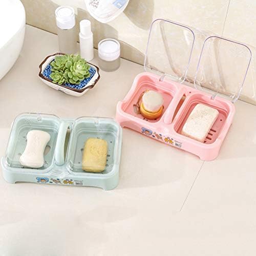 מנות סבון סבון קאבילוק קופסת סבון סבון כפול-רשת סבון עם מכסה מחזיק סבון נייד עם מיכל מארז סבון לניקוז למטבח