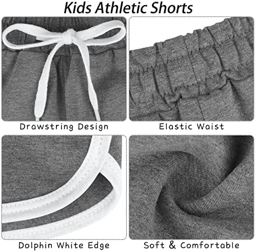 POROKA 3 חלקים בנות מכנסיים קצרים אתלטים מכנסיים קצרים ספורט מזדמנים עם מכנסי אימון אלסטיים אלסטיים.