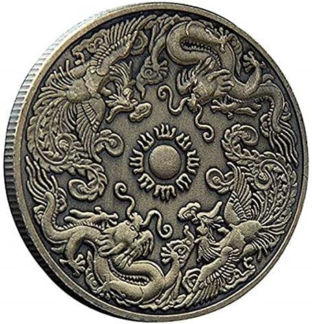 מטבע פיניקס דרקון מסורתי סיני, מטבע איסוף תגיות זיכרון למזל טוב