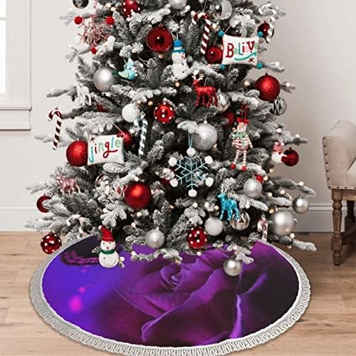 חצאית עץ חג המולד 48 - פרפר סגול וחצאית עץ מודפס