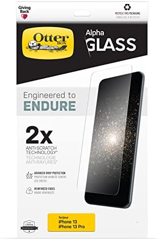 מגן מסך זכוכית אלפא של אוטרבוקס לאייפון 13 ולאייפון 13 פרו-קליר