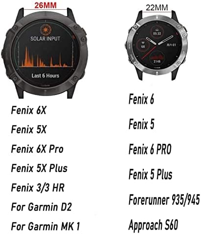 Eksil 26 22 ממ רצועת שעון עבור Garmin Fenix ​​7 7x 6 6x Pro fenix 5x 5 3 3HR S60 MK1 צפה מהיר שחרור מהיר Silicone