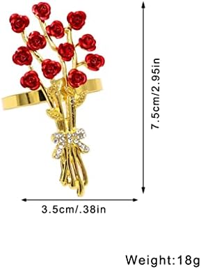 DLVKHKL 6 יחידות פרח ורד טבעות מפיות פרחי מפיות טבעות מחזיקות מפיות לארוחת ערב חתונות
