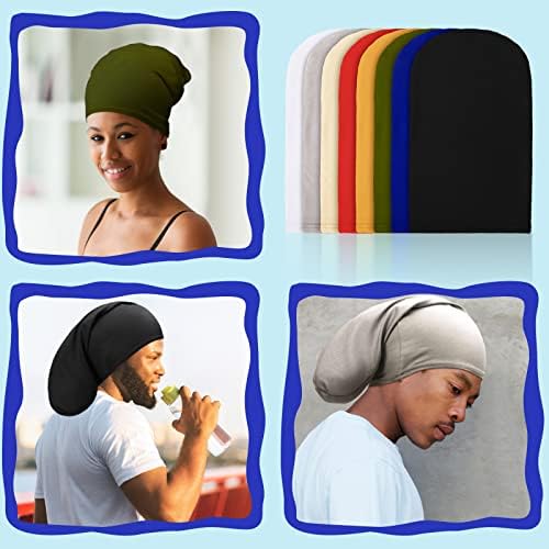 8 חתיכות יוניסקס ראסטלוק כובע ראסטלוק סטרץ 'כובע שיער ארוך חרדות ראש עטיפת שינה מכסה שינה מלא כיסוי לגברים, 15