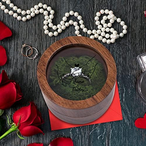 קופסת טבעת עץ בהתאמה אישית בהתאמה אישית טבעת לחתונה טבעת אירוס