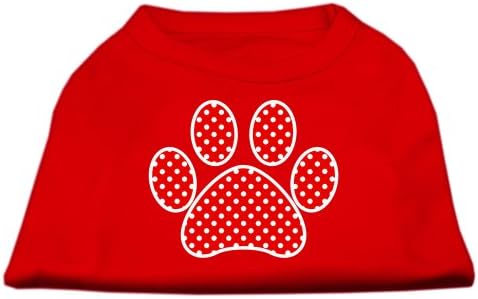 אדום שוויצרי נקודה עיצוב עיצוב הדפס חולצת כלבים אדומה XL