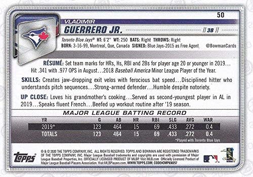 2020 Bowman 50 Vladimir Guerrero Jr. Toronto Blue Jays MLB כרטיס בייסבול NM-MT
