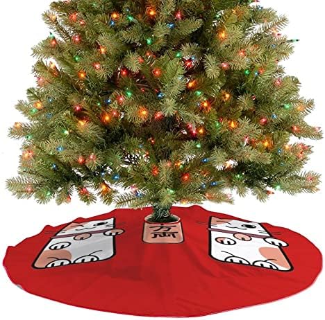 חצאית עץ חג המולד של החתול המזל וינטג 'קישוטי חג המולד קישוטים לחג המולד למסיבת השנה החדשה לחג