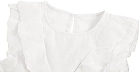 גופיות שרוול לפרוע בנות מפולוס חולצות צווארון עגול מזדמנים טיז קיץ חמוד גודל 5-14 ט