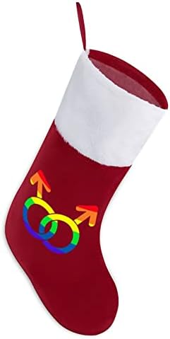 אהבה הומוסקסואלית גרבי גרבי חג המולד של הומוסקסואליות עם אח קטיפה תלויה לעיצוב עץ חג המולד