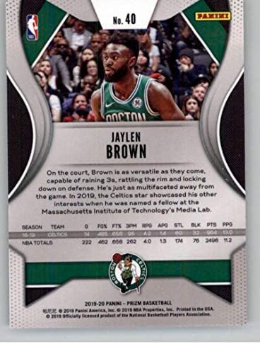 2019-20 Panini Prizm 40 JAYLEN BROWN BOSTON CELTICS NBA כרטיס מסחר בכדורסל