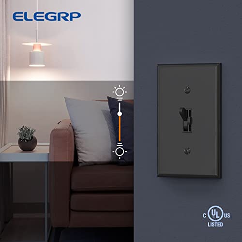 Elegrp החלף מתג דימר לעומק LED, CFL ונורות מנורת אור ליבון, עמוד יחיד או 3-כיוונים, שליטה מלאה עם קביעת